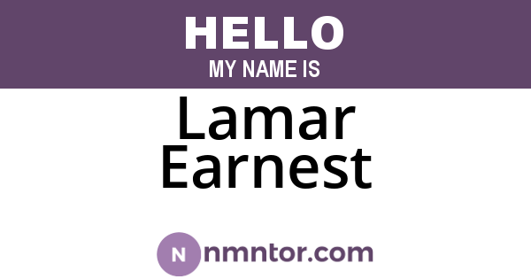 Lamar Earnest