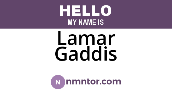 Lamar Gaddis