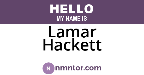 Lamar Hackett