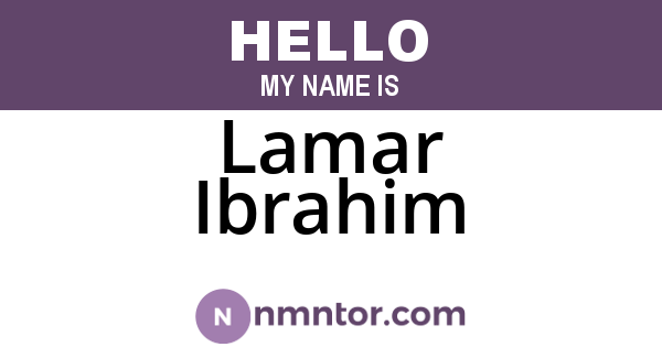 Lamar Ibrahim