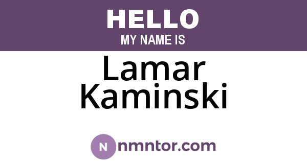 Lamar Kaminski