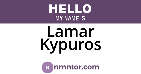 Lamar Kypuros