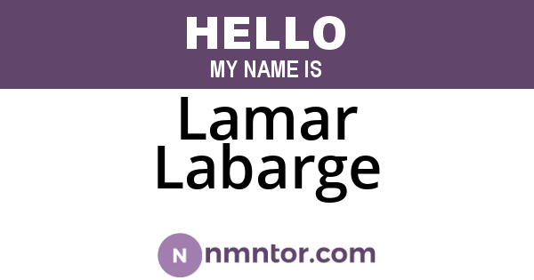 Lamar Labarge