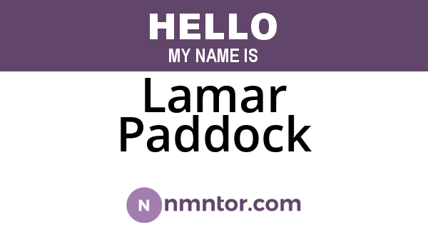 Lamar Paddock