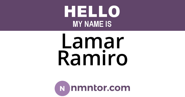 Lamar Ramiro