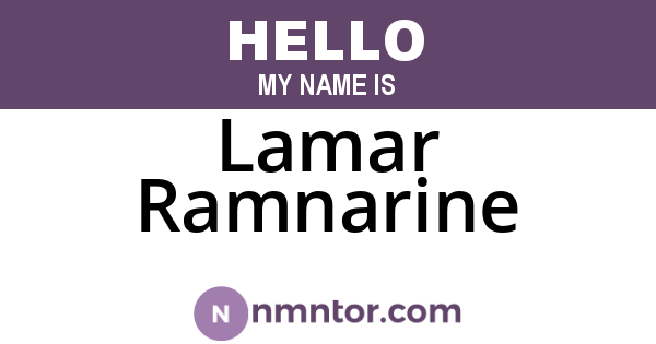 Lamar Ramnarine