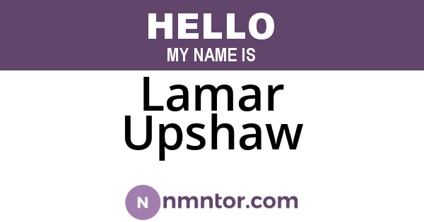 Lamar Upshaw