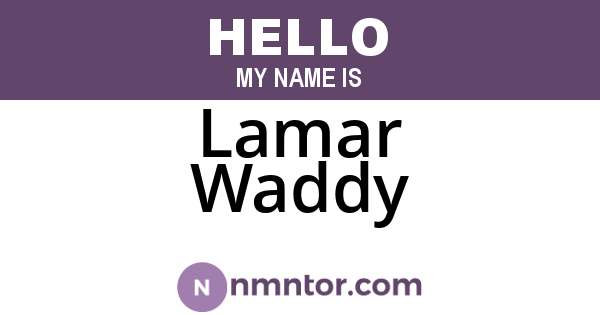 Lamar Waddy