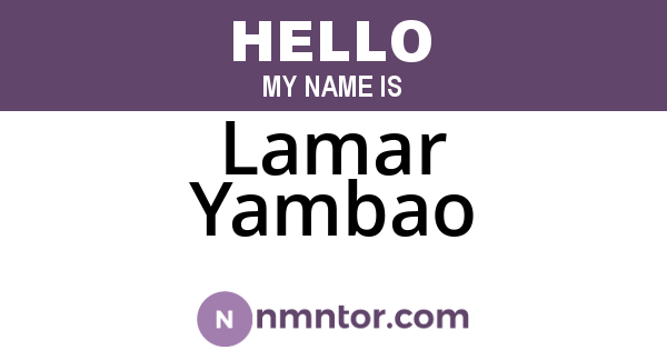 Lamar Yambao