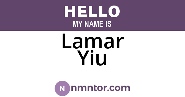 Lamar Yiu
