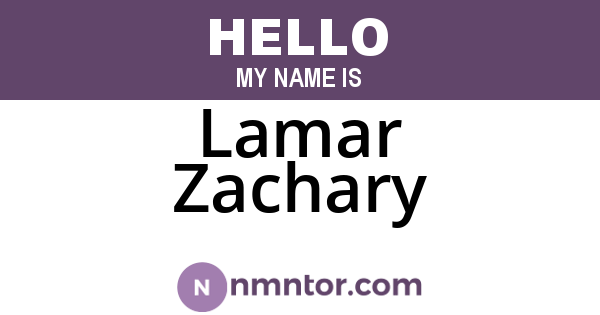 Lamar Zachary