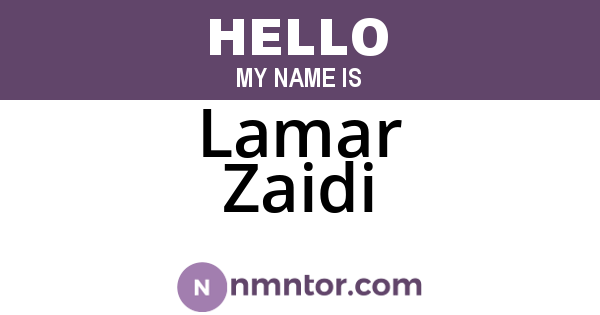 Lamar Zaidi