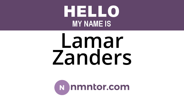 Lamar Zanders