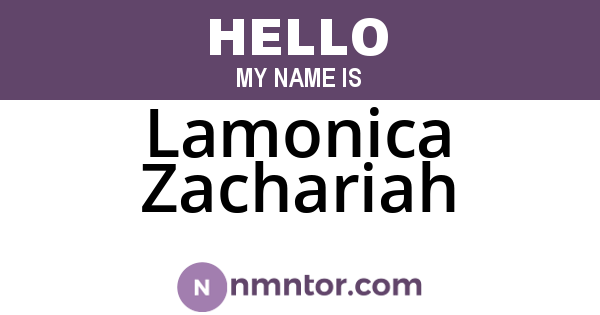 Lamonica Zachariah