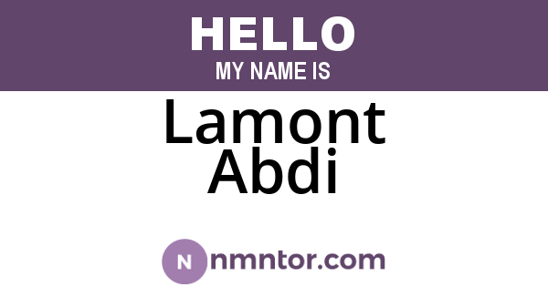 Lamont Abdi