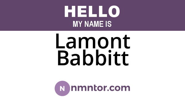 Lamont Babbitt