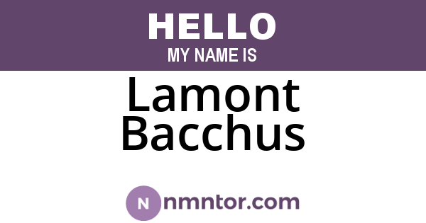 Lamont Bacchus