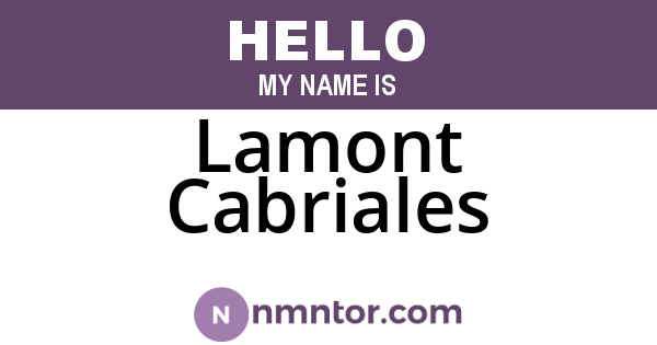Lamont Cabriales