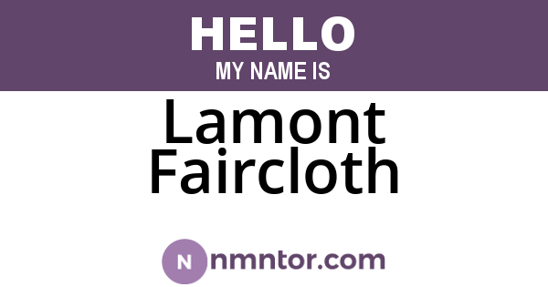 Lamont Faircloth