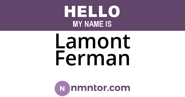 Lamont Ferman