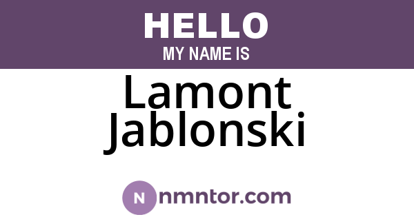 Lamont Jablonski