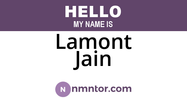 Lamont Jain