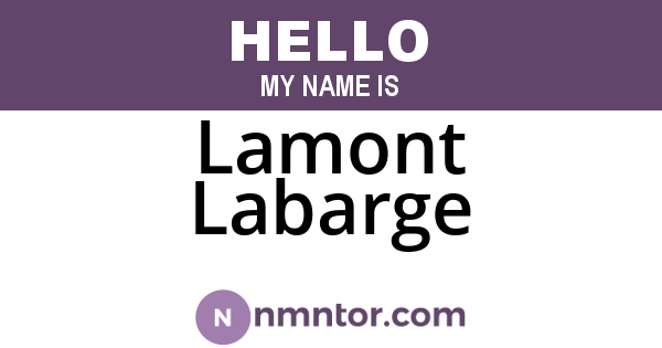 Lamont Labarge