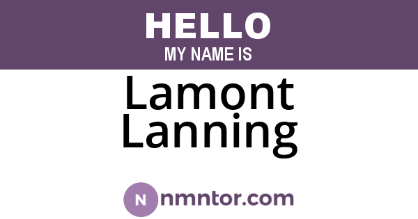 Lamont Lanning