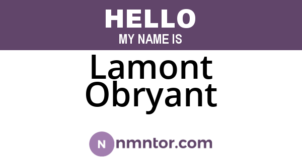 Lamont Obryant