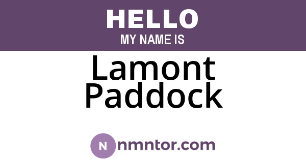 Lamont Paddock