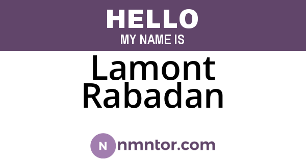 Lamont Rabadan