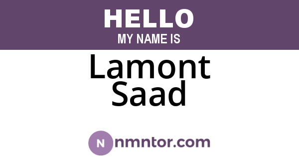 Lamont Saad