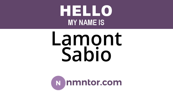 Lamont Sabio