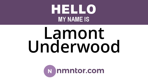Lamont Underwood