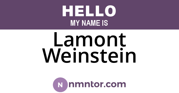 Lamont Weinstein