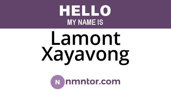 Lamont Xayavong