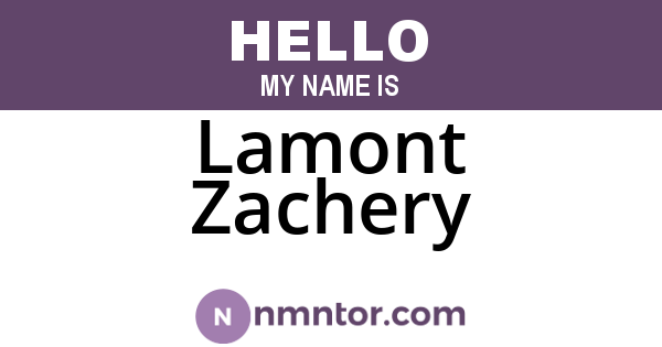 Lamont Zachery