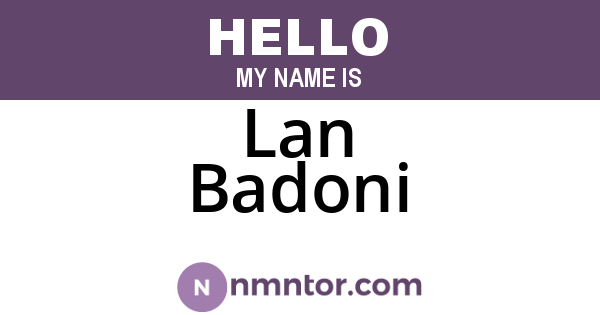 Lan Badoni