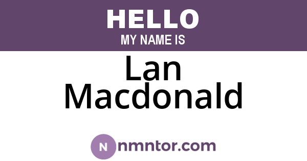 Lan Macdonald