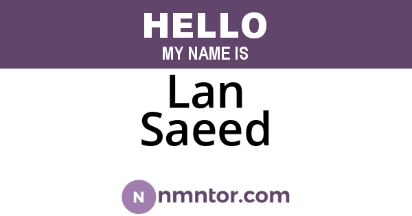 Lan Saeed