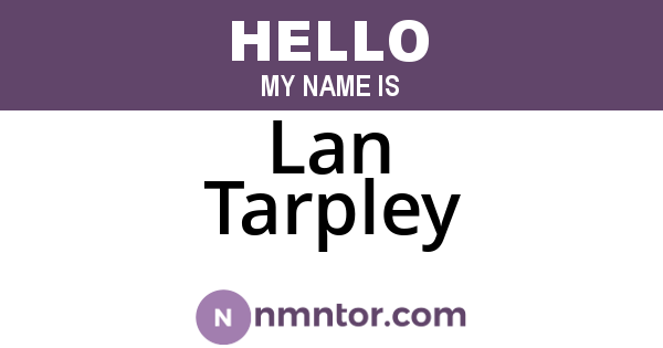 Lan Tarpley