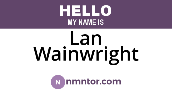 Lan Wainwright