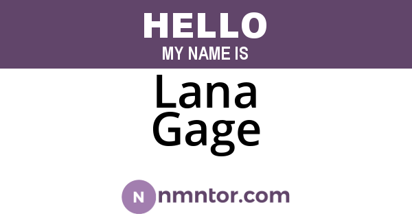 Lana Gage