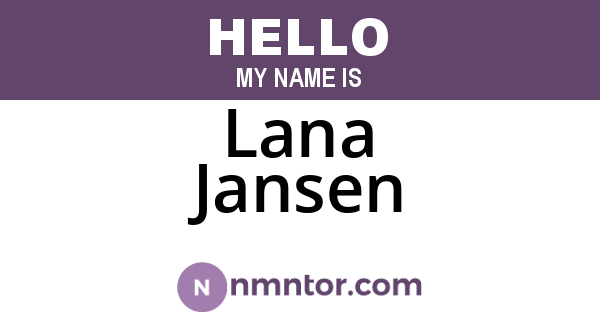Lana Jansen