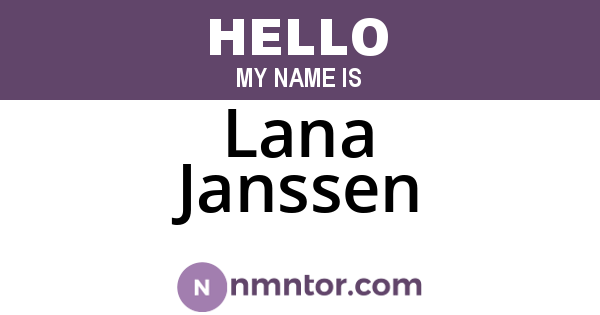 Lana Janssen