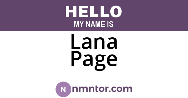 Lana Page