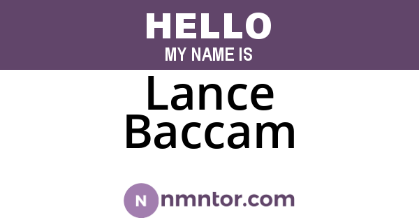 Lance Baccam