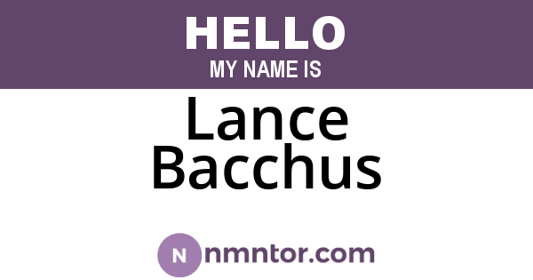 Lance Bacchus