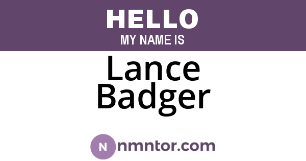 Lance Badger