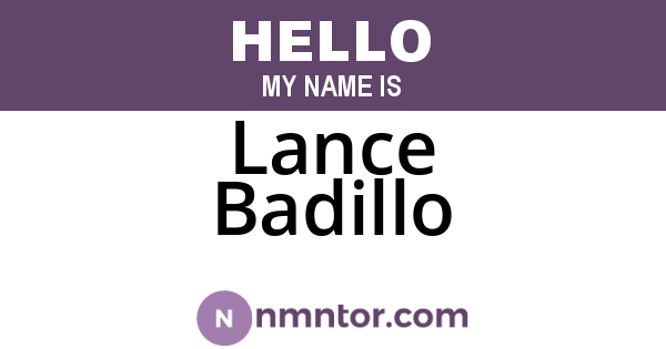 Lance Badillo